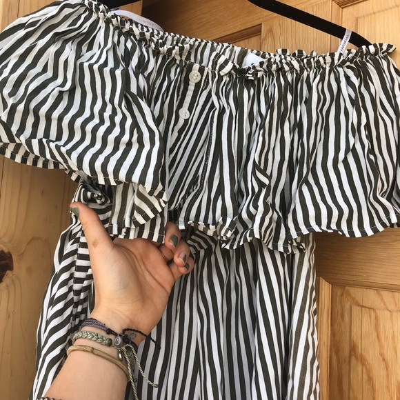 Faithful the Brand Green Stripe tube top and pants - Picture 2 of 6